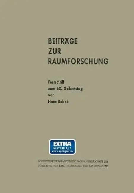 Cover of Beiträge Zur Raumforschung