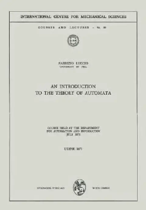 Cover of An Introduction to the Theory of Automata