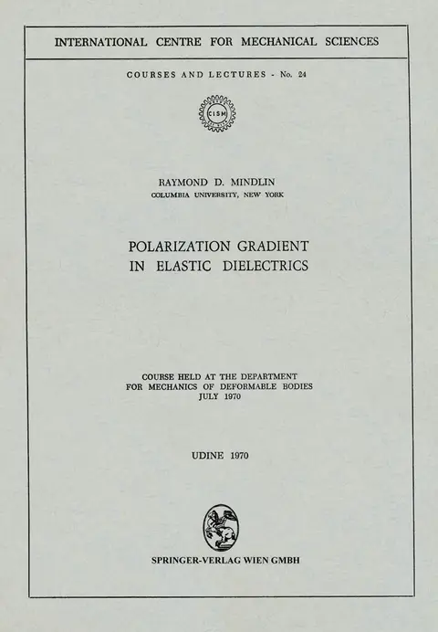 Cover of Polarization Gradient in Elastic Dielectrics