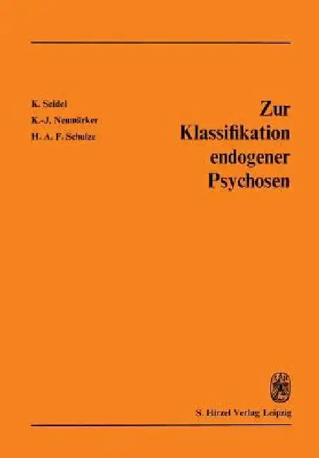 Cover of Zur Klassifikation Endogener Psychosen