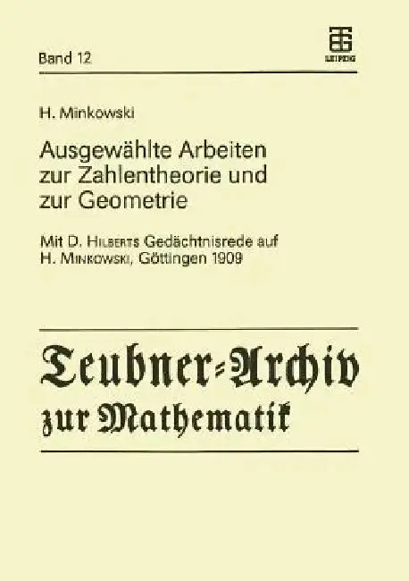 Cover of Ausgewählte Arbeiten Zur Zahlentheorie Und Zur Geometrie