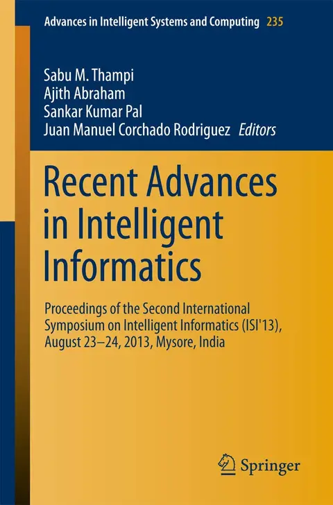 Cover of Recent Advances in Intelligent Informatics