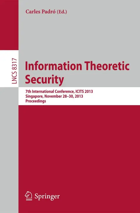 Cover of Information Theoretic Security