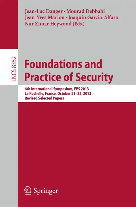 Cover of Foundations and Practice of Security