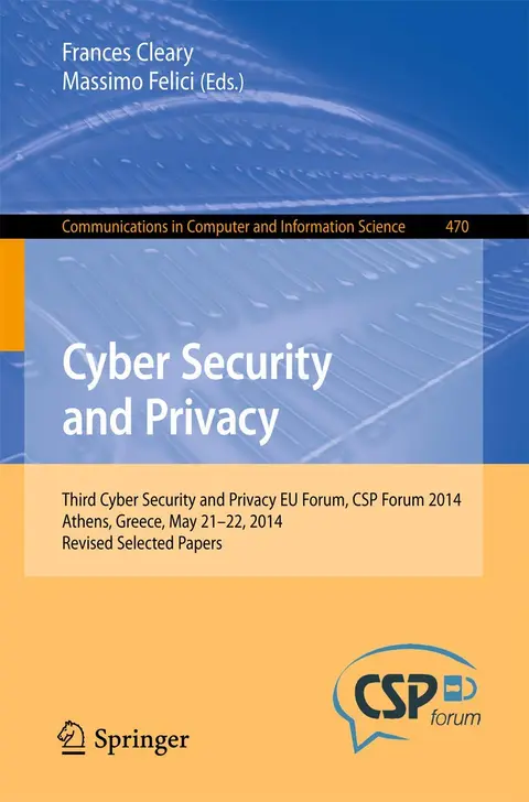 Cover of Cyber Security and Privacy
