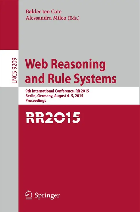 Cover of Web Reasoning and Rule Systems