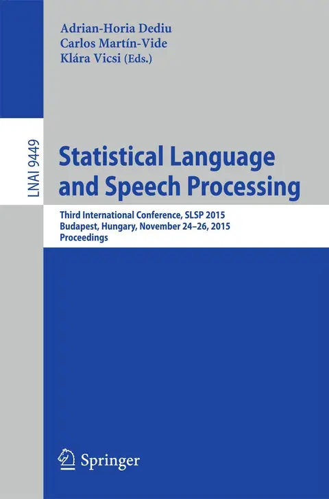 Cover of Statistical Language and Speech Processing