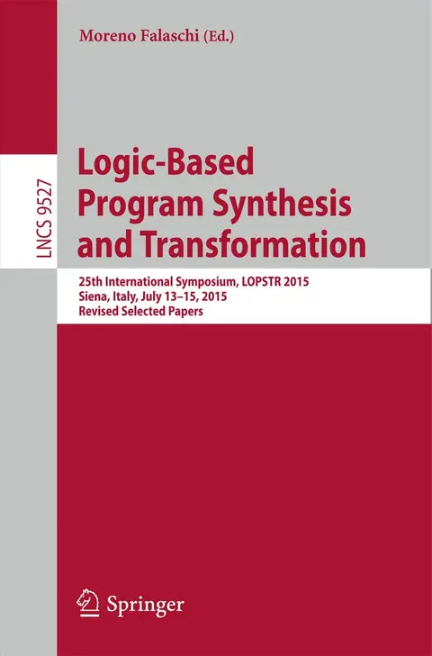 Cover of Logic-based Program Synthesis and Transformation