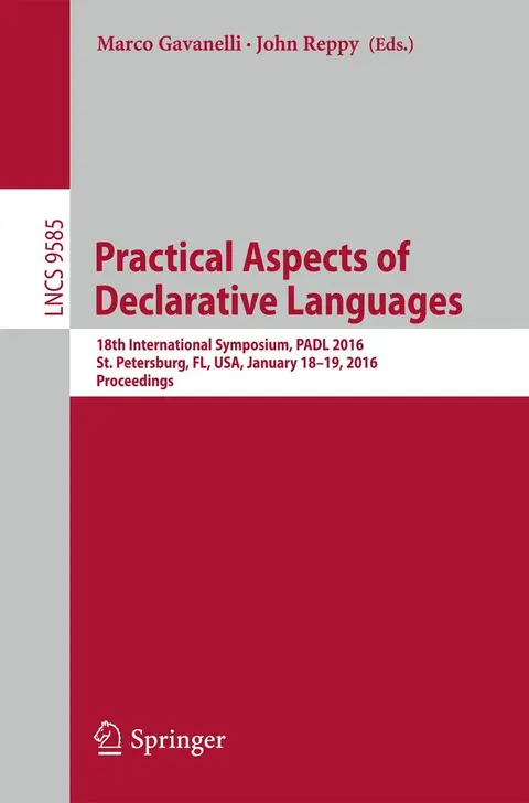 Cover of Practical Aspects of Declarative Languages