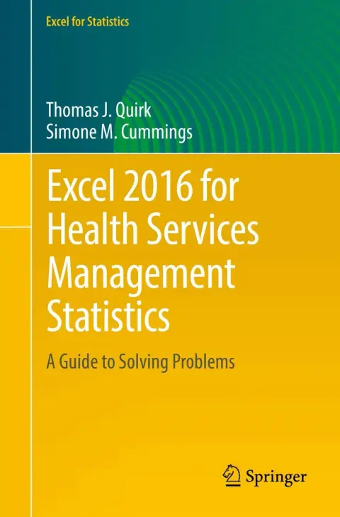 Cover of Excel 2016 for Health Services Management Statistics