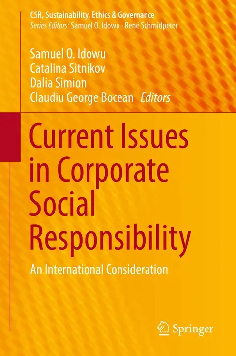 Cover of Current Issues in Corporate Social Responsibility