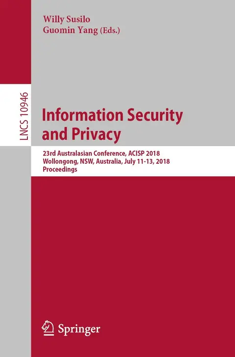 Cover of Information Security and Privacy