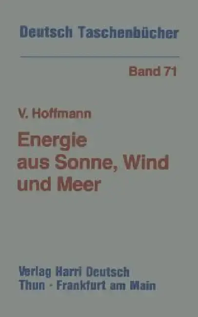 Cover of Energie Aus Sonne, Wind Und Meer
