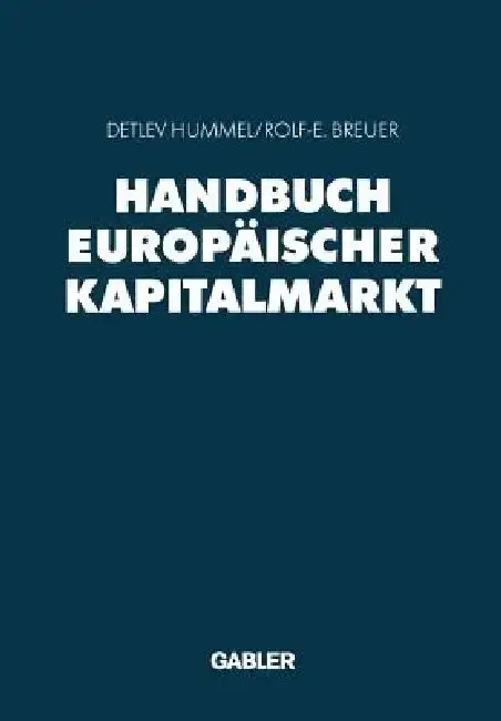 Cover of Handbuch Europäischer Kapitalmarkt