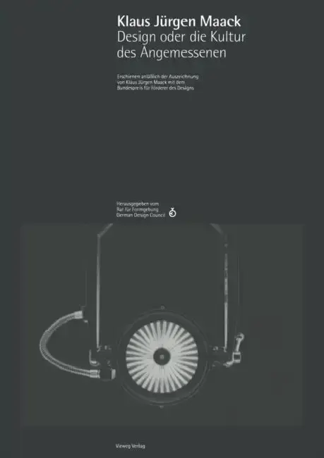 Cover of Klaus Jürgen Maack Design Oder Die Kultur Des Angemessenen