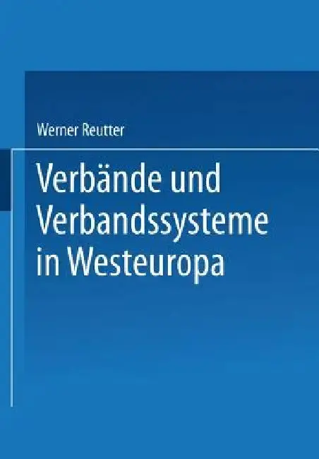 Cover of Verbände Und Verbandssysteme in Westeuropa