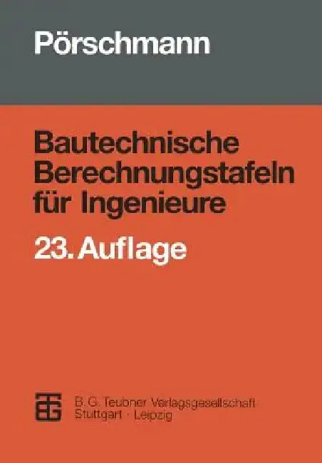 Cover of Bautechnische Berechnungstafeln Für Ingenieure