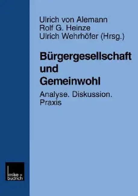 Cover of Bürgergesellschaft Und Gemeinwohl