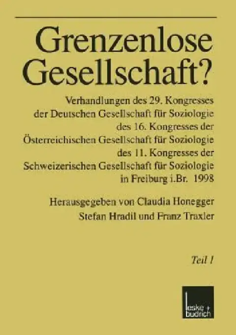 Cover of Grenzenlose Gesellschaft?