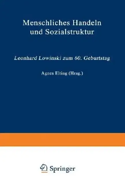 Cover of Menschliches Handeln Und Sozialstruktur