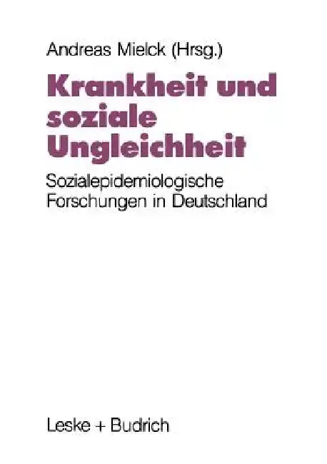Cover of Krankheit Und Soziale Ungleichheit