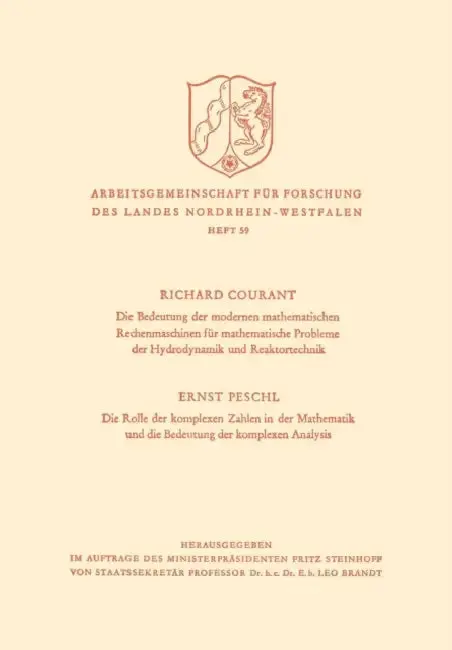 Cover of Die Bedeutung Der Modernen Mathematischen Rechenmaschinen Für Mathematische Probleme Der Hydrodynamik Und Reaktortechnik. Die Rolle Der Komplexen Zahl