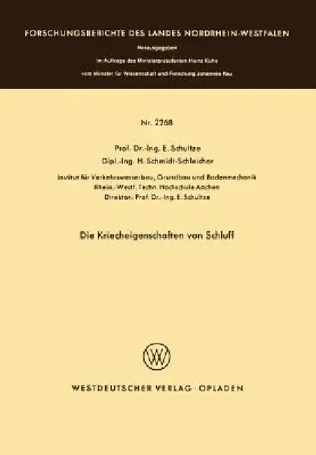 Cover of Die Kriecheigenschaften Von Schluff