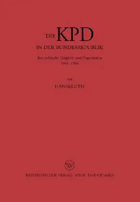 Cover of Die Kpd in Der Bundesrepublik