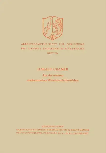 Cover of Aus der neueren mathematischen Wahrscheinlichkeitslehre