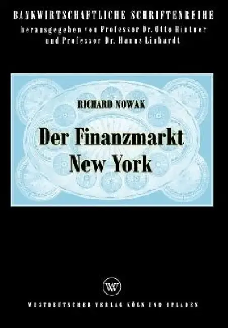 Cover of Der Finanzmarkt New York