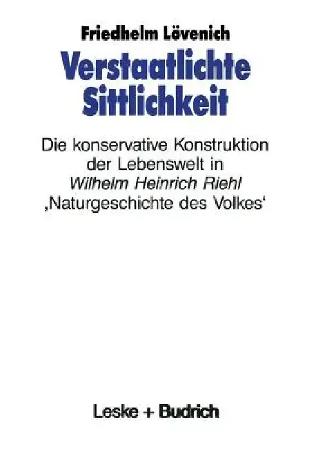 Cover of Verstaatlichte Sittlichkeit