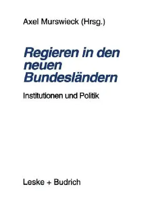 Cover of Regieren in Den Neuen Bundesländern