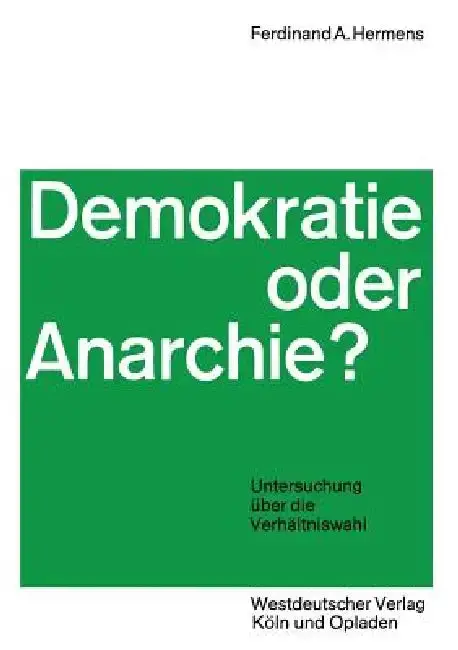 Cover of Demokratie Oder Anarchie?