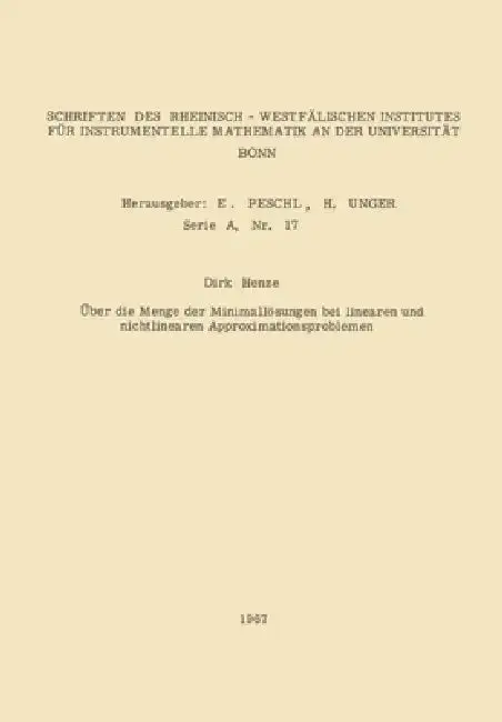 Cover of Über die Menge der Minimallösungen bei linearen und nichtlinearen Approximationsproblemen
