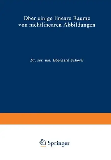 Cover of Über einige lineare Räume von nichtlinearen Abbildungen