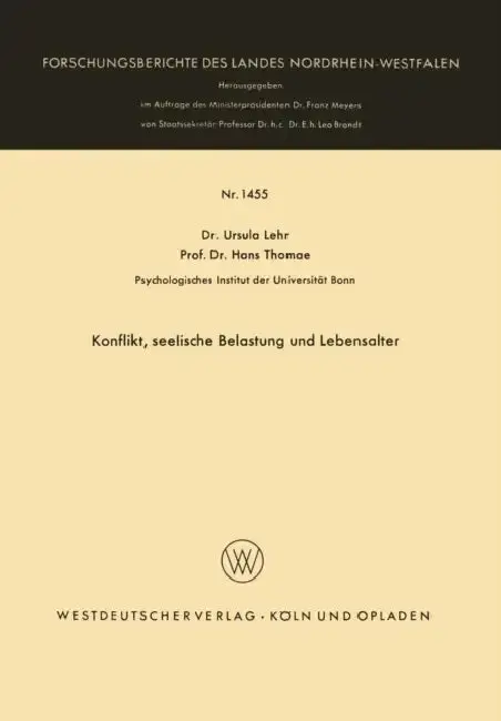 Cover of Konflikt, Seelische Belastung Und Lebensalter