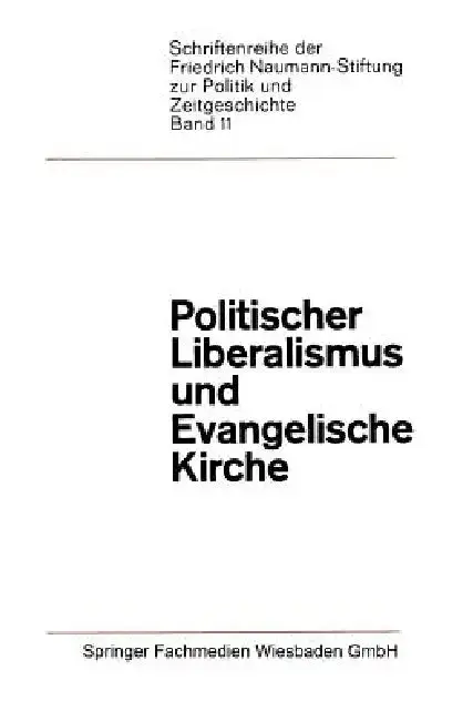 Cover of Politischer Liberalismus Und Evangelische Kirche