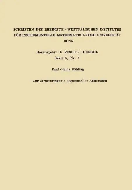 Cover of Zur Strukturtheorie Sequentieller Automaten