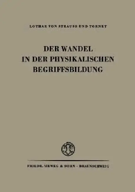 Cover of Der Wandel in Der Physikalischen Begriffsbildung