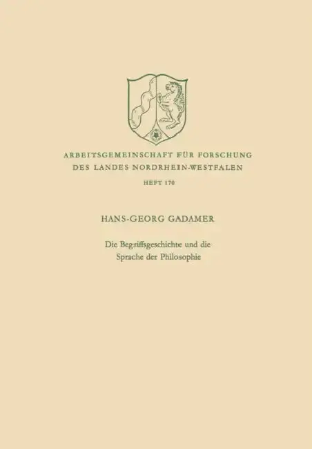 Cover of Die Begriffsgeschichte und die Sprache der Philosophie