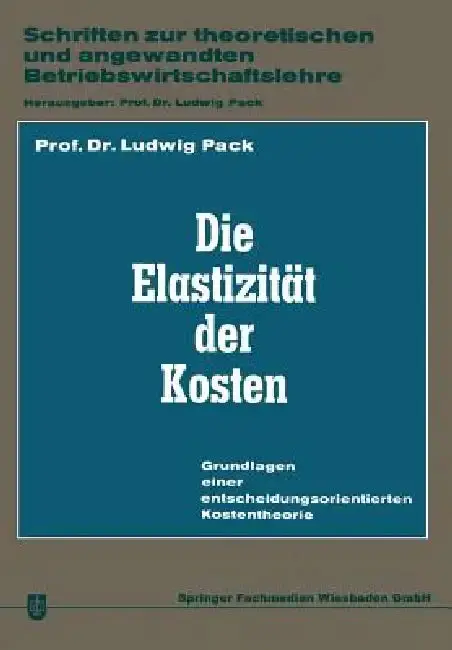 Cover of Die Elastizität Der Kosten