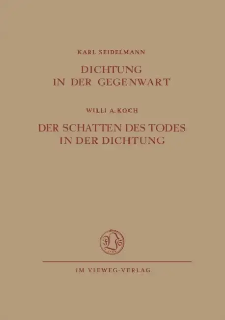 Cover of Dichtung in Der Gegenwart. Der Schatten Des Todes in Der Dichtung