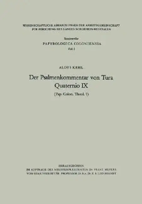 Cover of Der Psalmenkommentar Von Tura