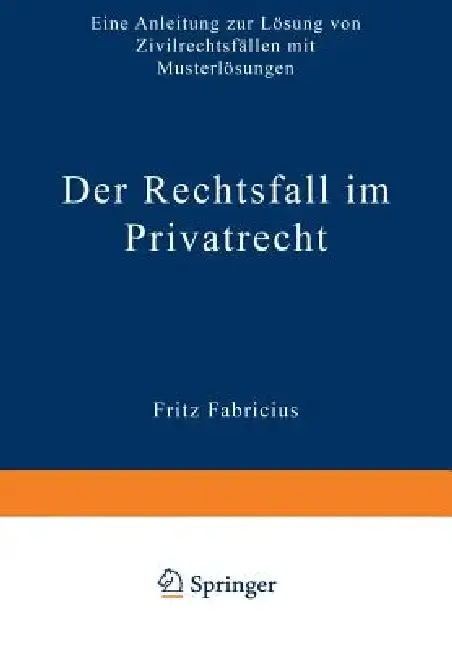 Cover of Der Rechtsfall Im Privatrecht