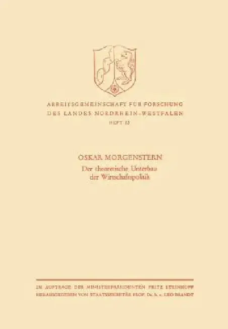 Cover of Der Theoretische Unterbau Der Wirtschaftspolitik