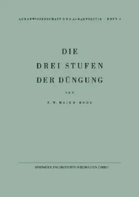 Cover of Die Drei Stufen Der Düngung
