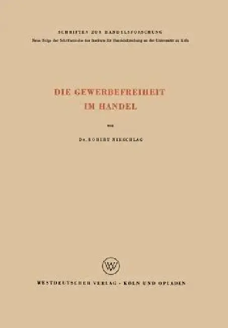 Cover of Die Gewerbefreiheit Im Handel
