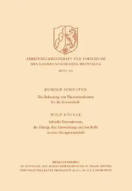 Cover of Die Bedeutung Von Thoriumreaktoren Für Die Kerntechnik