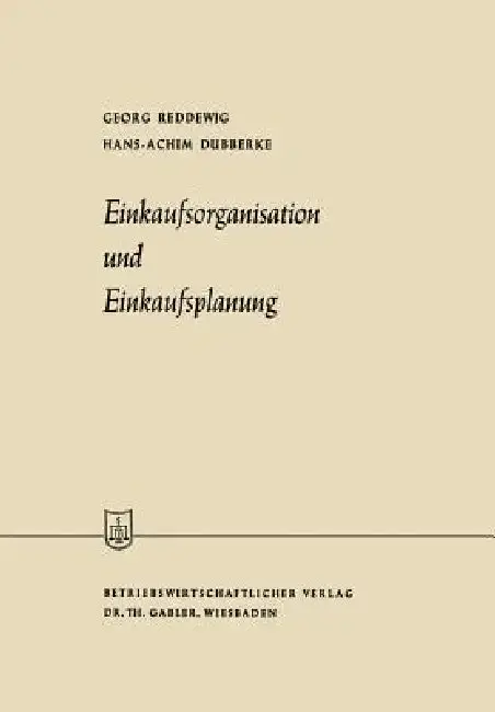 Cover of Einkaufsorganisation Und Einkaufsplanung