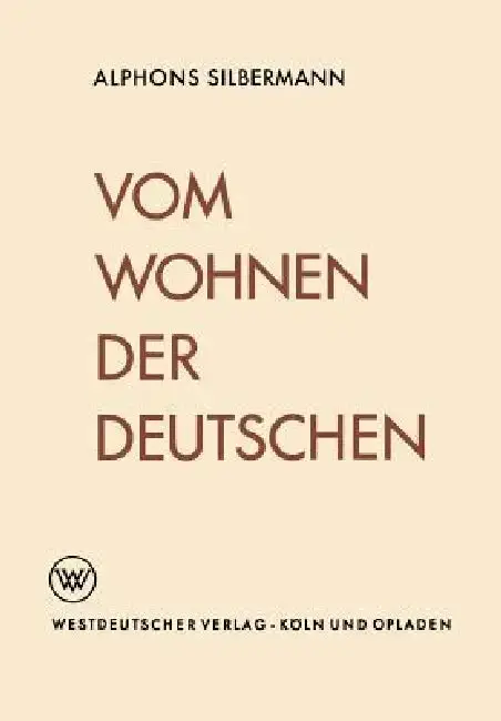 Cover of Vom Wohnen Der Deutschen